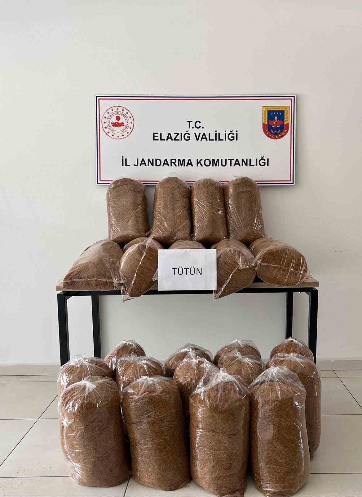 Elazığ’da 165 kilo kaçak tütün ele geçirildi
