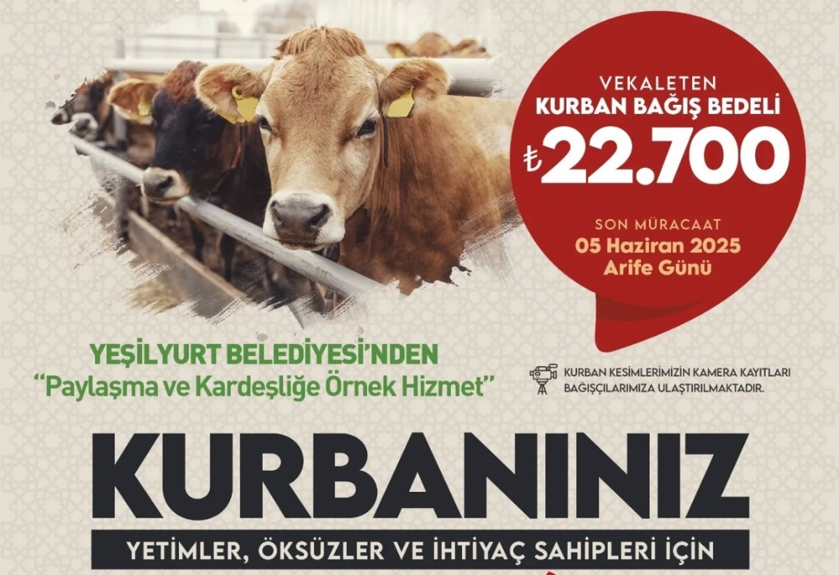 Yeşilyurt Belediyesi’nden kurban bağışı hizmeti
