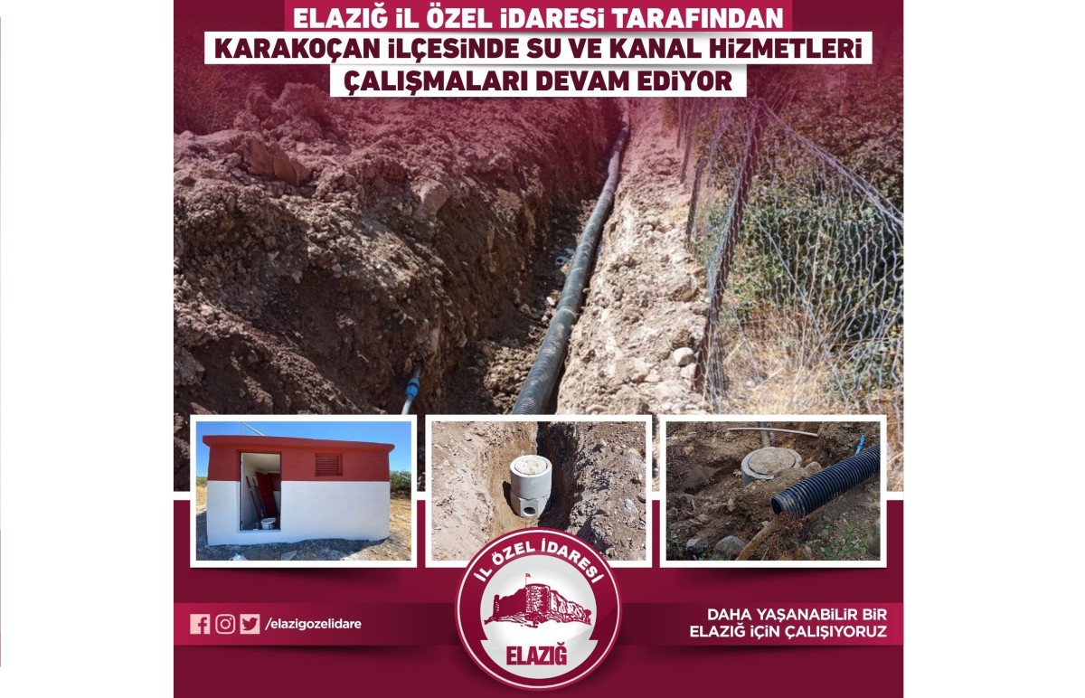 Karakoçan’da ilçesinde su ve kanal hizmetleri çalışmaları devam ediyor